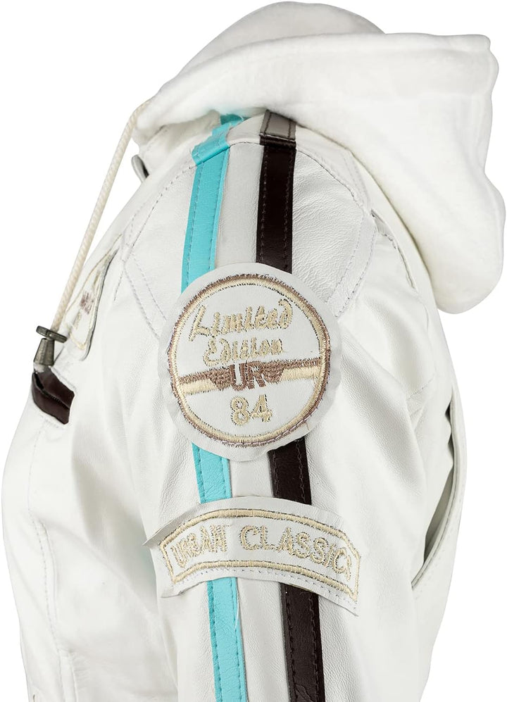URBAN 5884 Motorradjacke Damen Mit Protektoren, Damenjacke aus Lammleder, Protektoren für Rücken, Sc