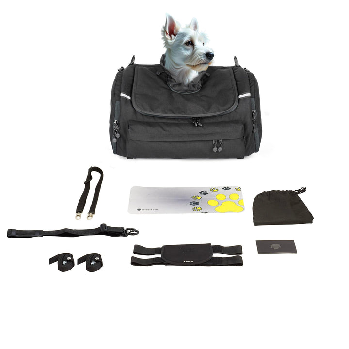 DEEMEED PETBAG Motorradtasche für Hunde und Katzen (5-8 kg), wasserdicht, tragbar, dreifach belüftet