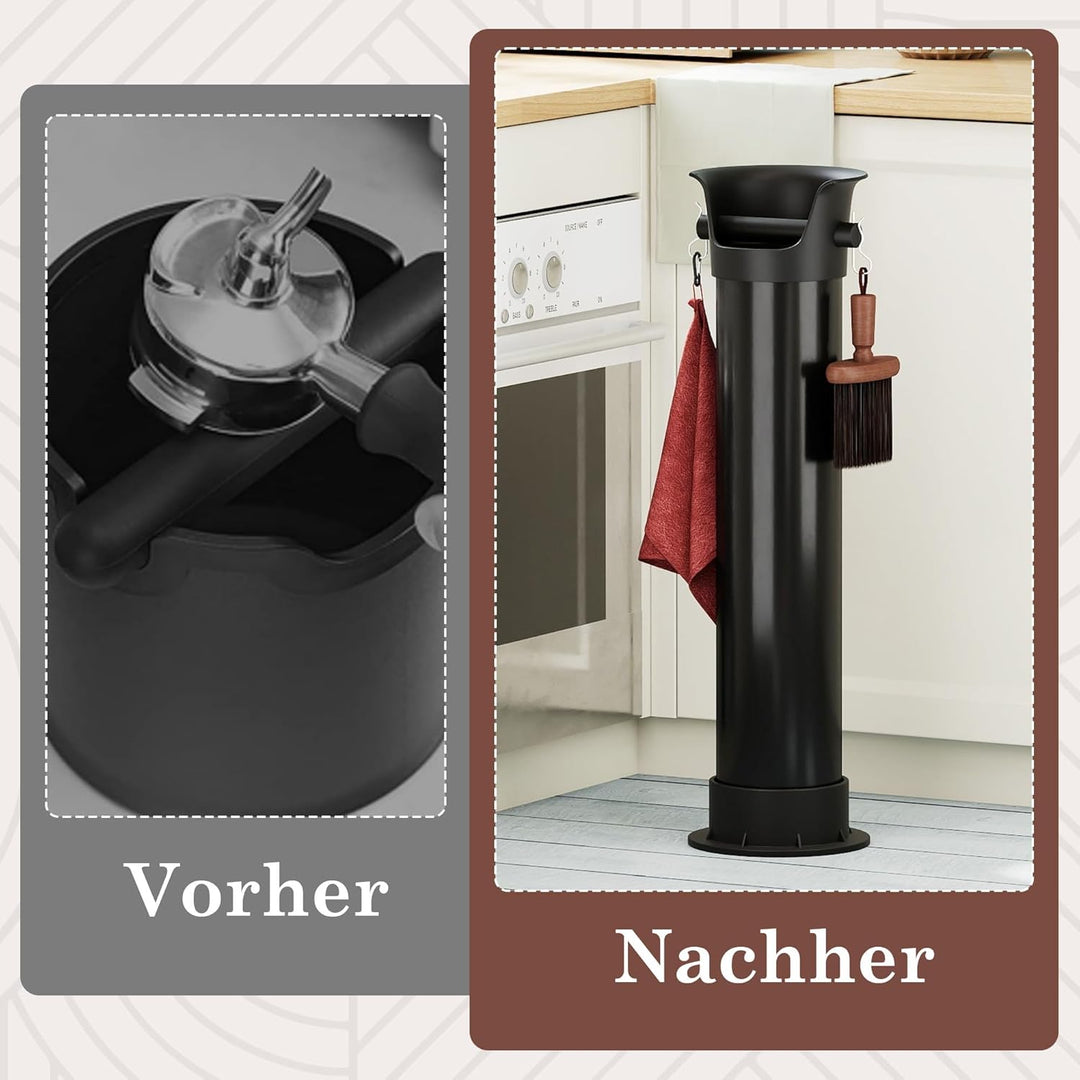 uyoyous Abklopfbehälter Kaffeesatz Zbschlagbehälter Kommerzieller Knock Box mit Abnehmbarer Klopfheb