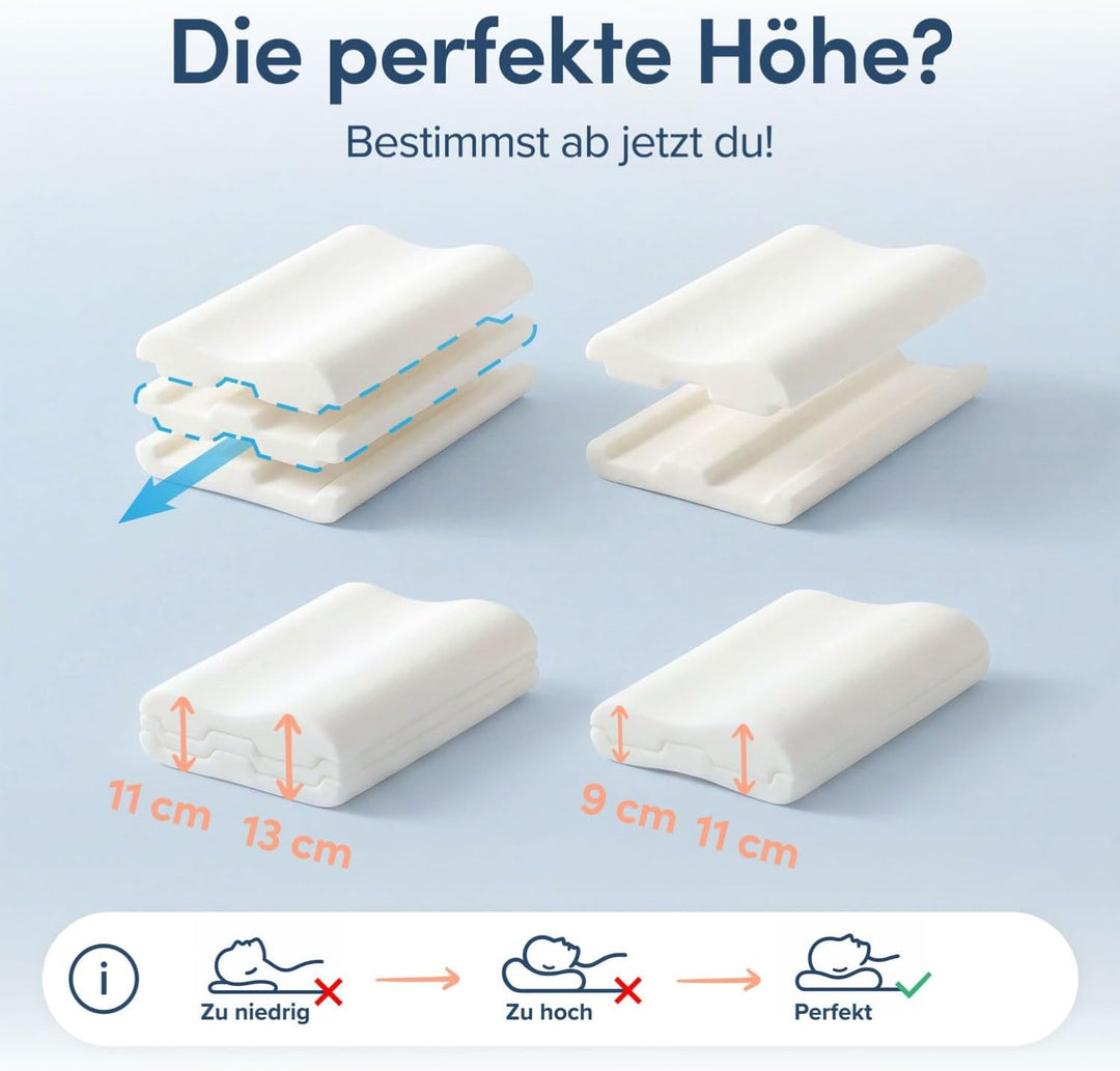 Blumtal Orthopädisches Nackenstützkissen aus Memory Foam - ergonomisches Kopfkissen mit individuelle