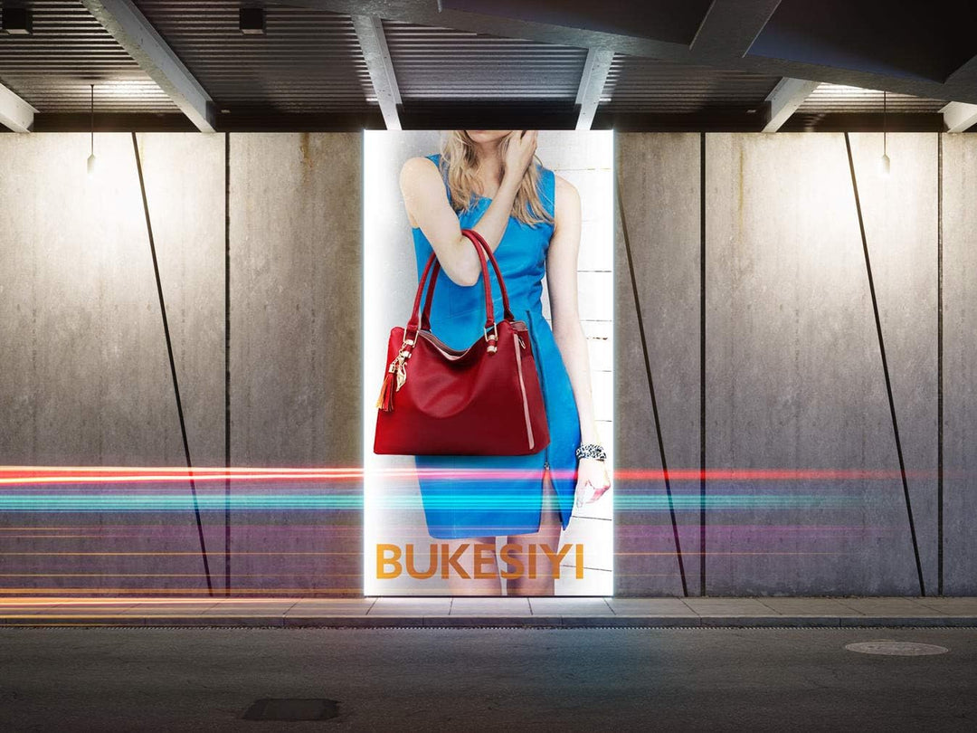 BUKESIYI Damen Tasche Umhängetasche Handtasche Frauen Klein Schultertasche Weekender Lack PU Leder C
