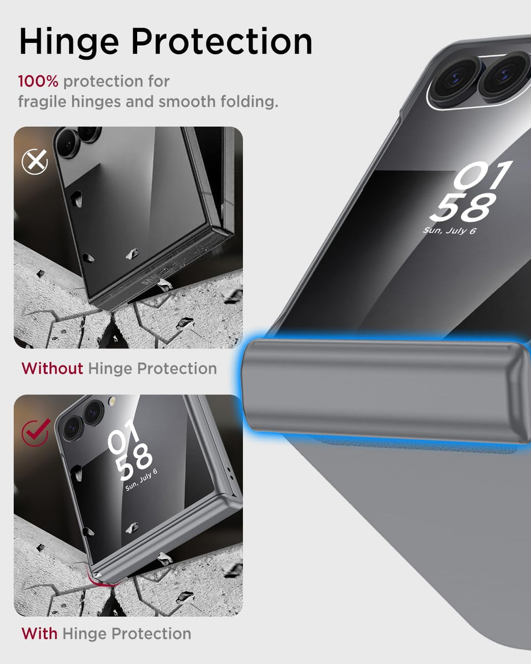 Miimall Kompatibel mit Samsung Galaxy Z Flip 7 Hülle mit Scharnierschutz Magnetischer [Externer Bild