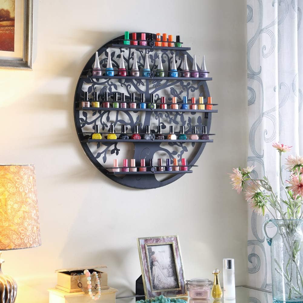 5-tier Metall Nagellackregal Wandregal, Schwarz