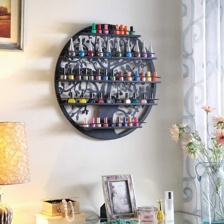 5-tier Metall Nagellackregal Wandregal, Schwarz