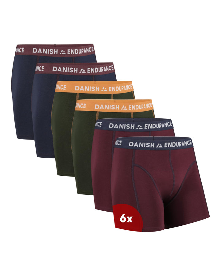 DANISH ENDURANCE 6er Pack Boxershorts Herren, Weiche Baumwolle, Unterhosen Männer mit Stretch, Beque