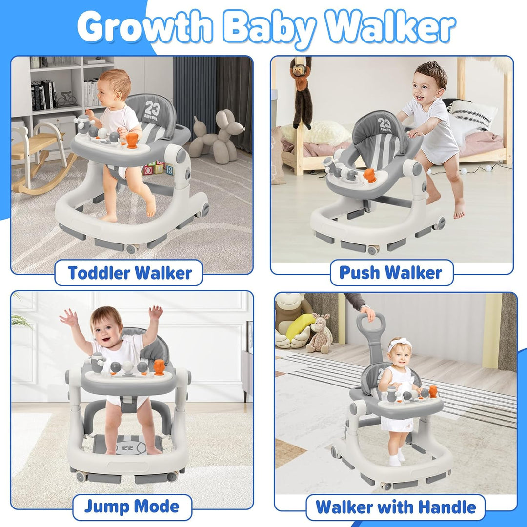 Siairo 3 in 1 Lauflernhilfe Baby Lauflernhilfe mit einstellbarer Höhe & Geschwindigkeit Rollen, Lich