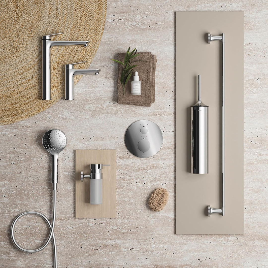 Duravit Universal Brausehalterung, Duschkopfhalterung für Handbrausen, Brausehalter rund, Chrom rund