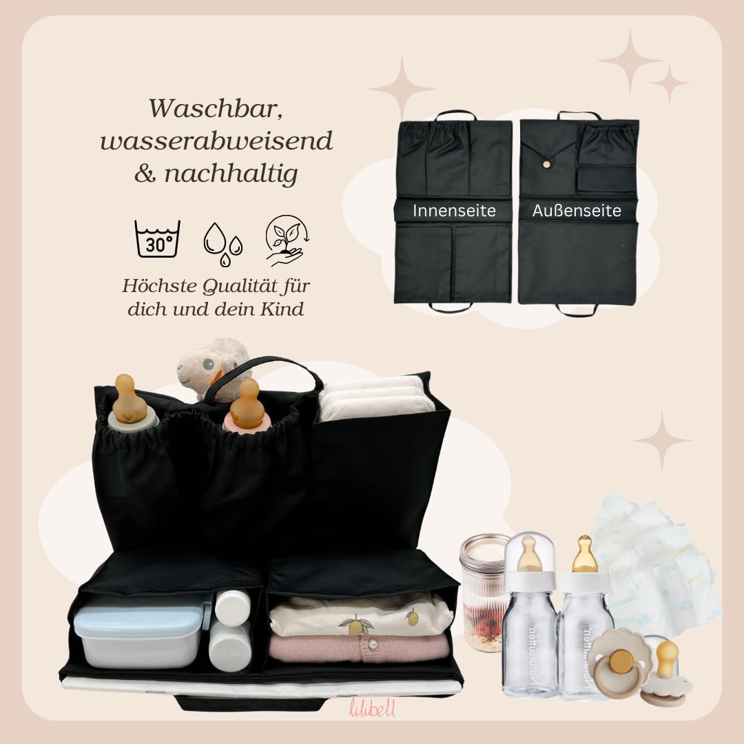 Windeltasche für Newborn Baby Essentials, Handtaschen Organizer für Eltern, Taschenorganizer mit Fac