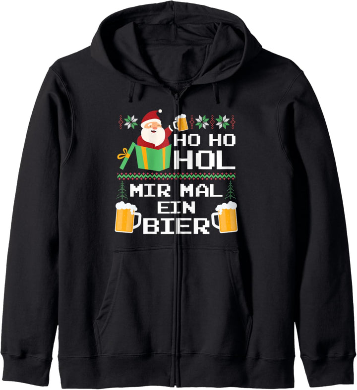 Ho Ho Hol Mir Noch Ein Bier Betrunkener Weihnachtsmann Kapuzenjacke
