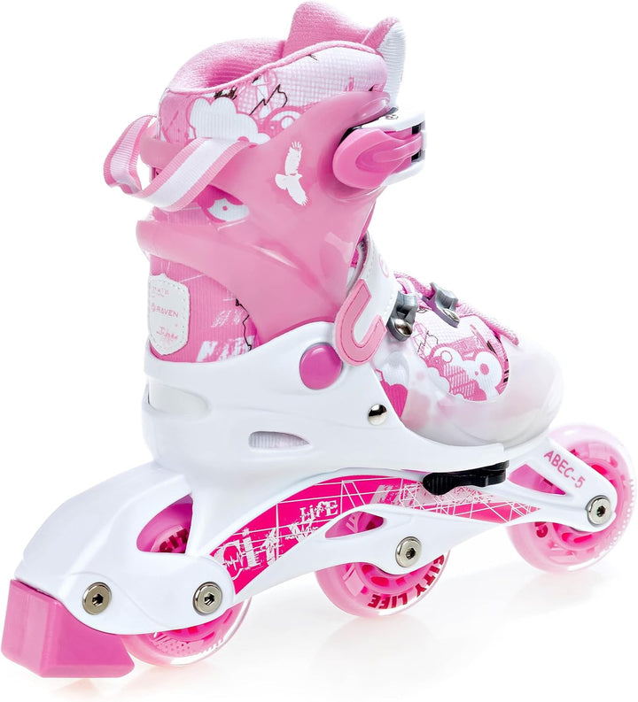 Raven 3in1 Verstellbare Kinder Inline Skates Princess - Inliner Triskates - Rollschuhe Kugellager Ab