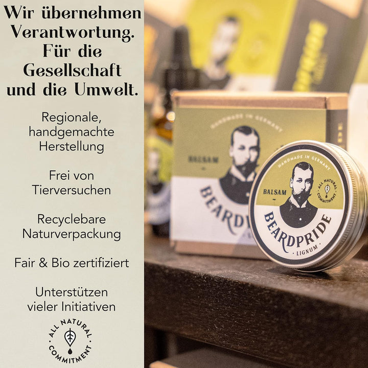 BEARDPRIDE Bart Balsam I Bartpflege Bartbalsam Herren vegan I Das Original Beard Balm zur Bartpflege