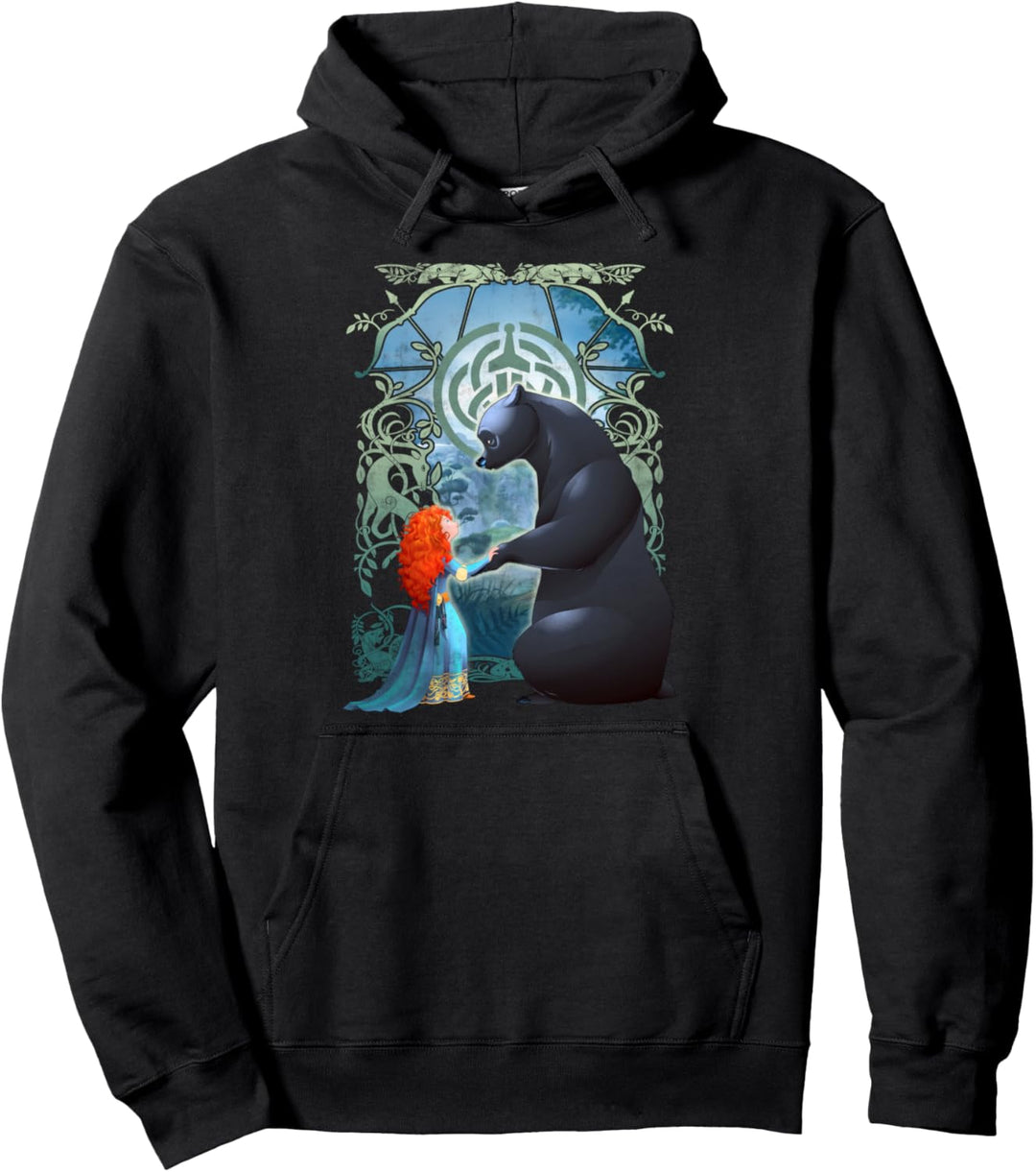 Disney Pixar Brave Merida And Bear Profile Portrait Pullover Hoodie