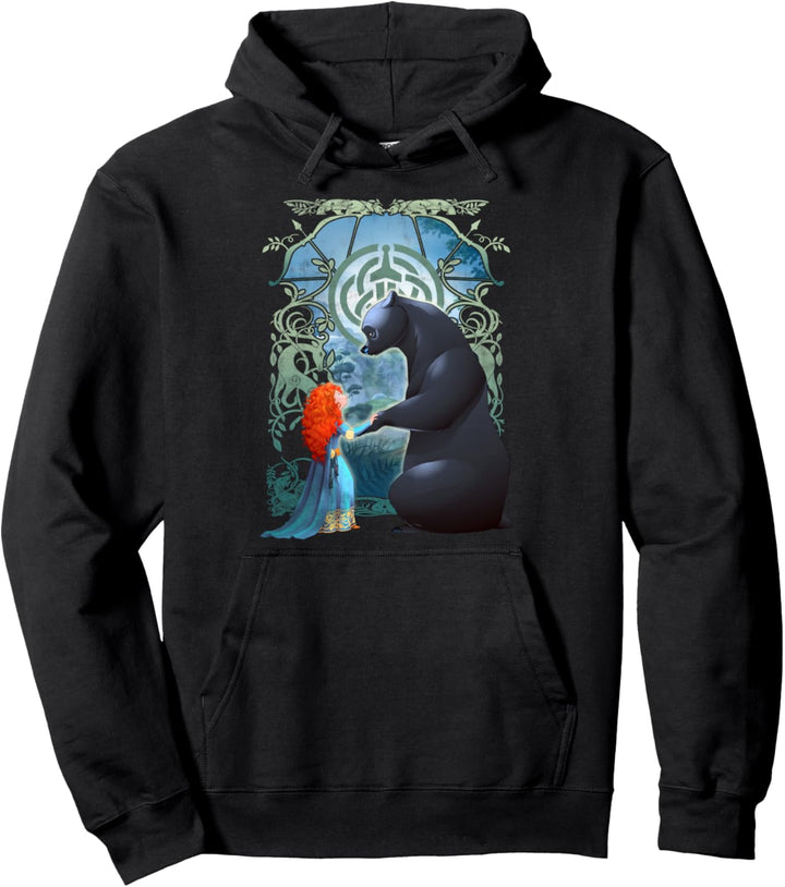 Disney Pixar Brave Merida And Bear Profile Portrait Pullover Hoodie