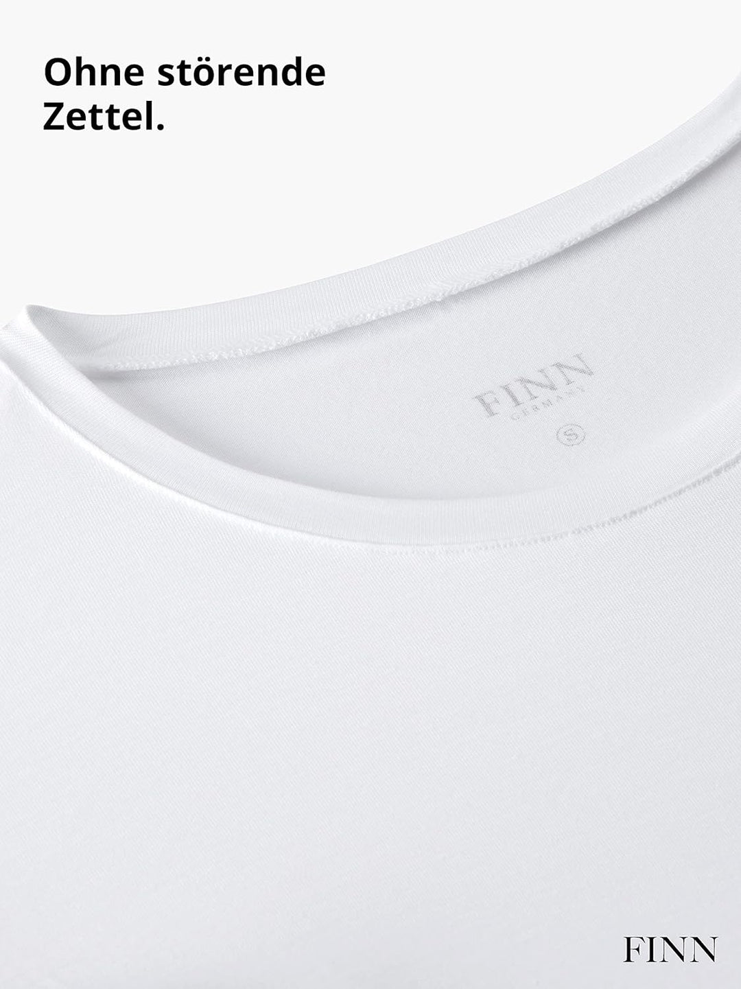FINN Anti-Schweiss Unterhemd Herren mit Rundhals-Ausschnitt - Unterziehshirt Männer mit Einsätzen ge