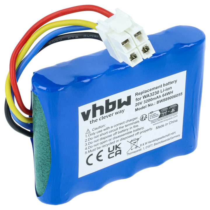 vhbw Akku kompatibel mit Ferrex 800m2 2021, 800m2 Rasenroboter Rasenmäher (3,2Ah, 20V Li-Ion)