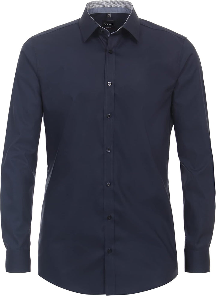 Venti - Body Fit - Herren Langarm Hemd (134024500), Grösse:44, Farbe:Blau (116)