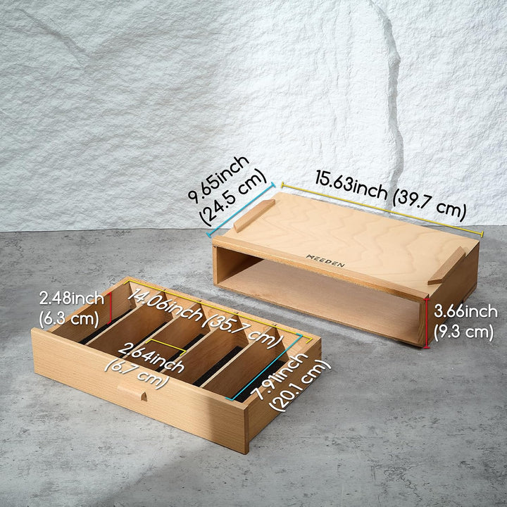 MEEDEN Aufbewahrungsbox für Künstlerbedarf: 1-stufige Kunstbox aus Massivem Buchenholz für Künstlerb