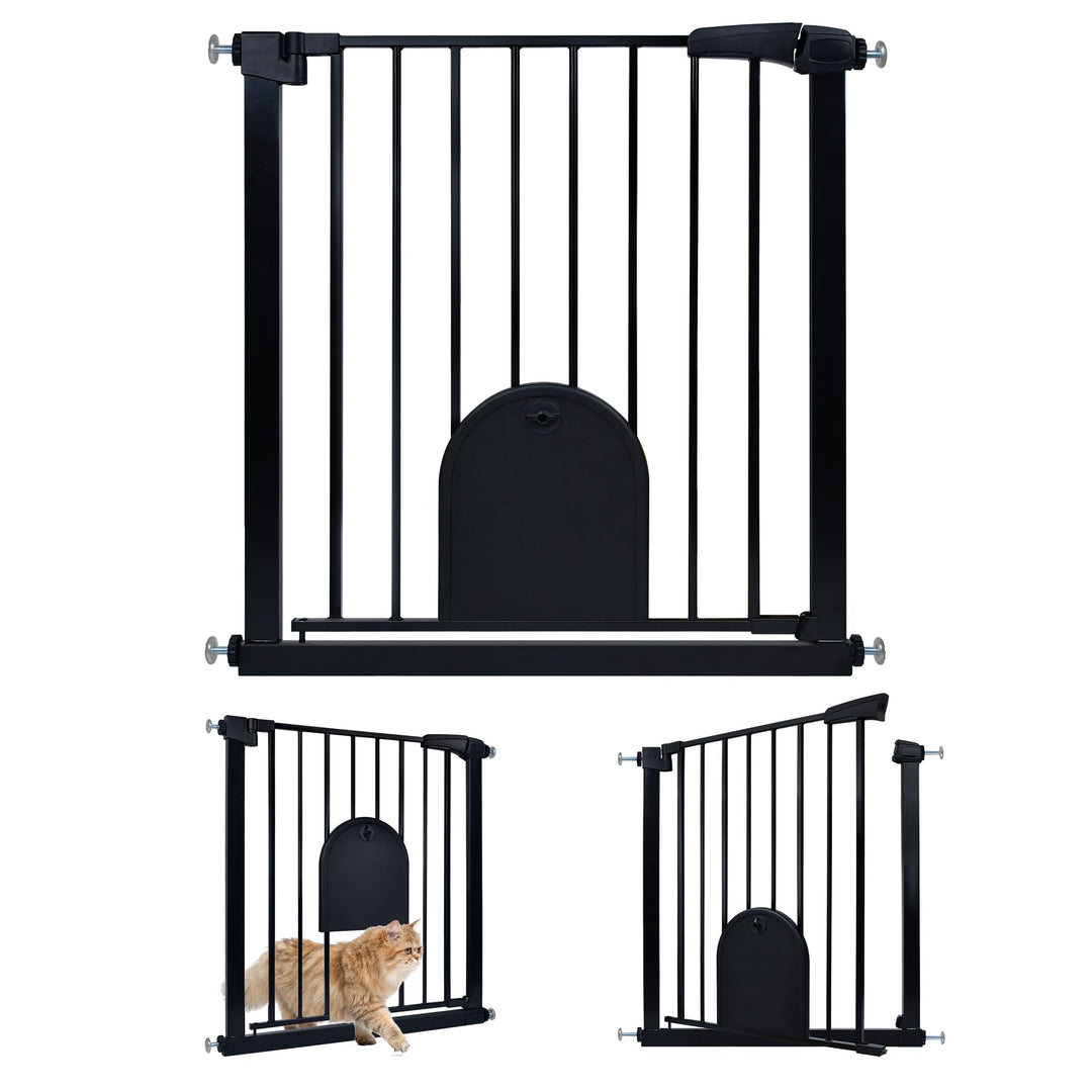 UISEBRT Treppenschutzgitter Türschutzgitter Ohne Bohren für Breiten 75-85 cm Treppengitter mit Katze