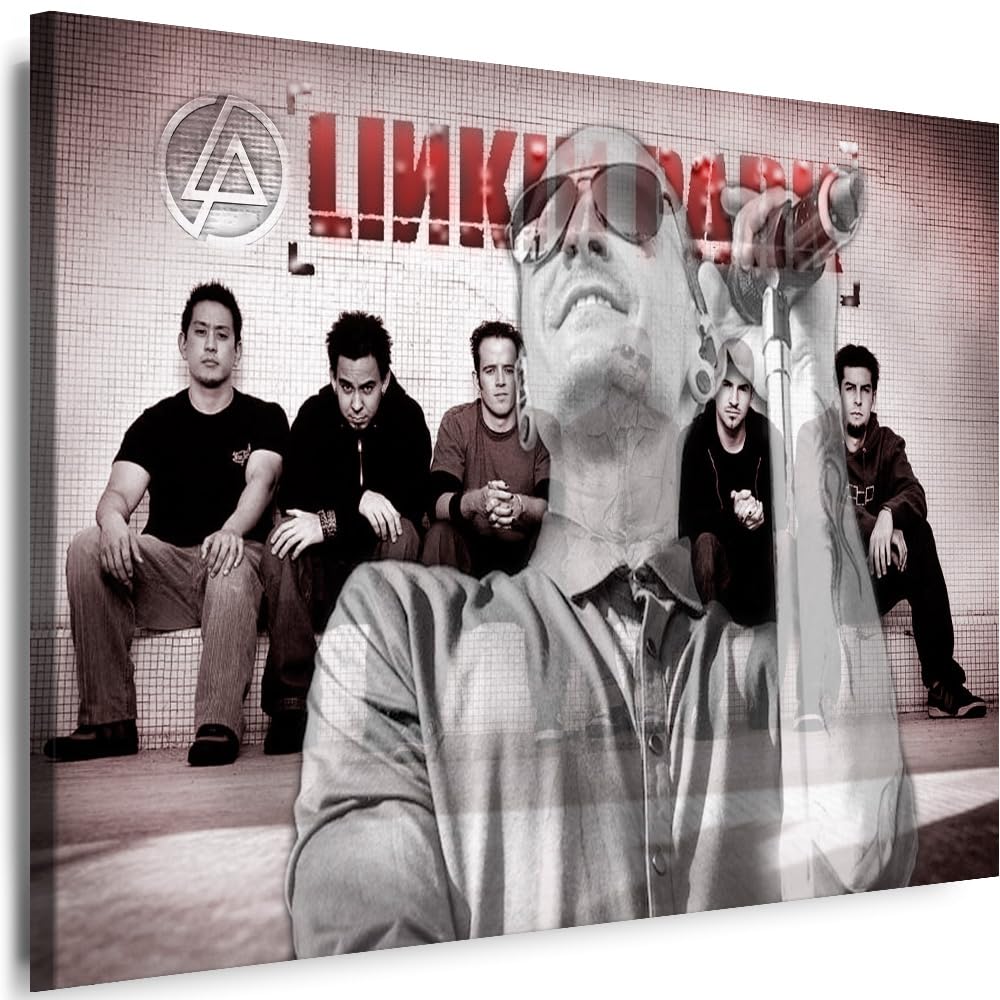 Myartstyle - Bilder Linkin Park Band 70 x 50 cm Leinwandbild XXL - Wandbild 1 Teilig - Gerahmter Kun