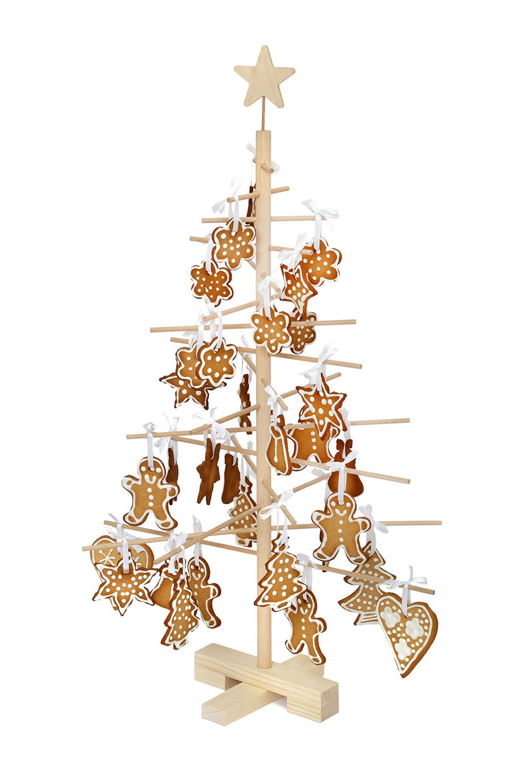 xmas3 S-75 cm Weihnachtsbaum aus Holz, Natural, 48 x 48 x 75