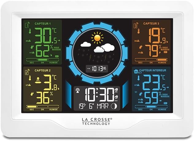 La Crosse Technology - WS6304 Wetterstation bunt 3 Sensoren – Weiss
