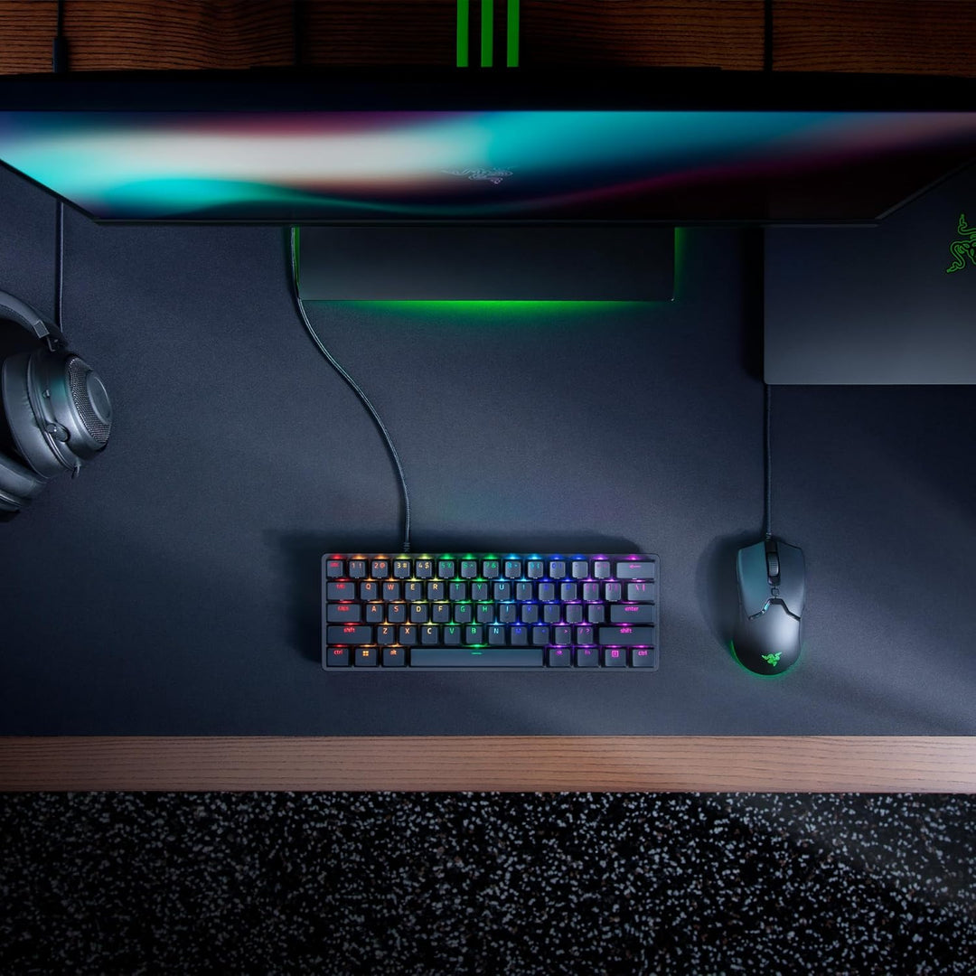 Razer Huntsman Mini (Purple Switch) - Kompakte 60% Gaming Tastatur (Klickende Optisch-Mechanische Sw