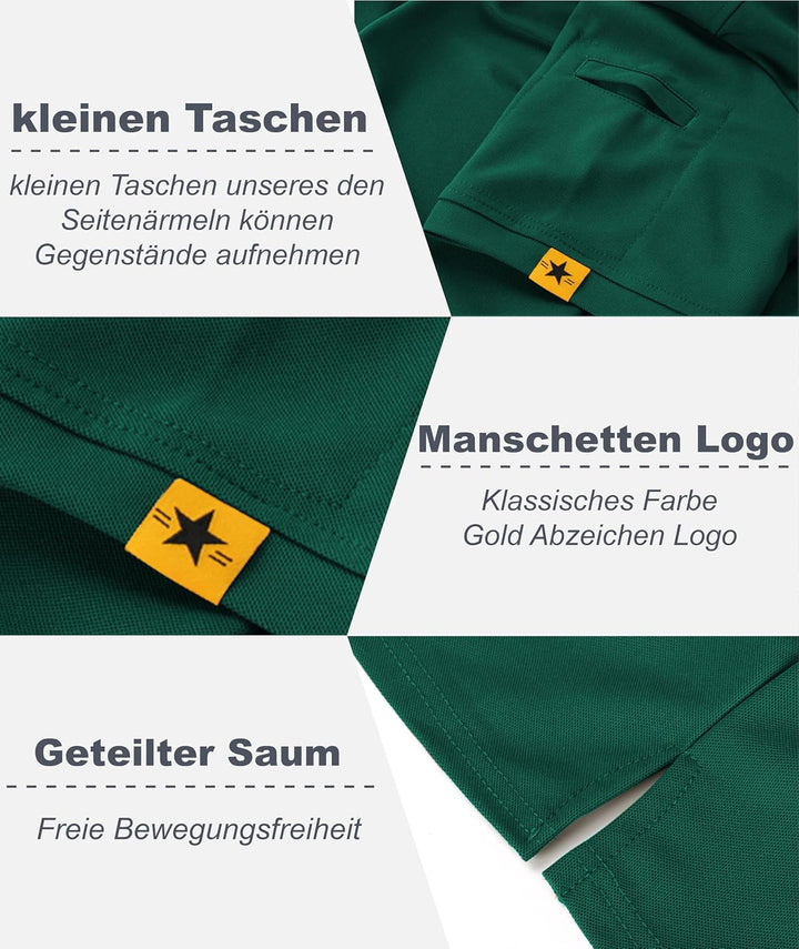 igeekwell Poloshirt Herren Kurzarm Atmungsaktives Golf-Polo-Hemd Summer Poloshirts Männer mit Brille