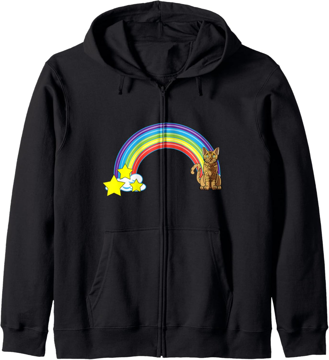 Regenbogen bengalische Katze Retro-Stil lustige Katze Mama Kapuzenjacke