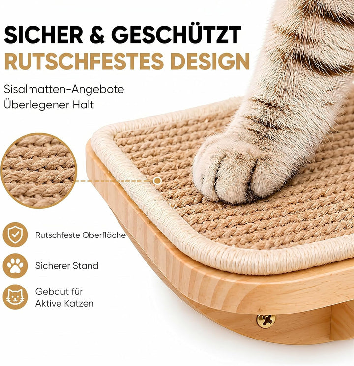 Katzentreppe Wand, Katzen Kletterwand 3er-Set mit 2 Kletterstufen &amp; Gebogenen Plattformen, Wandmonti