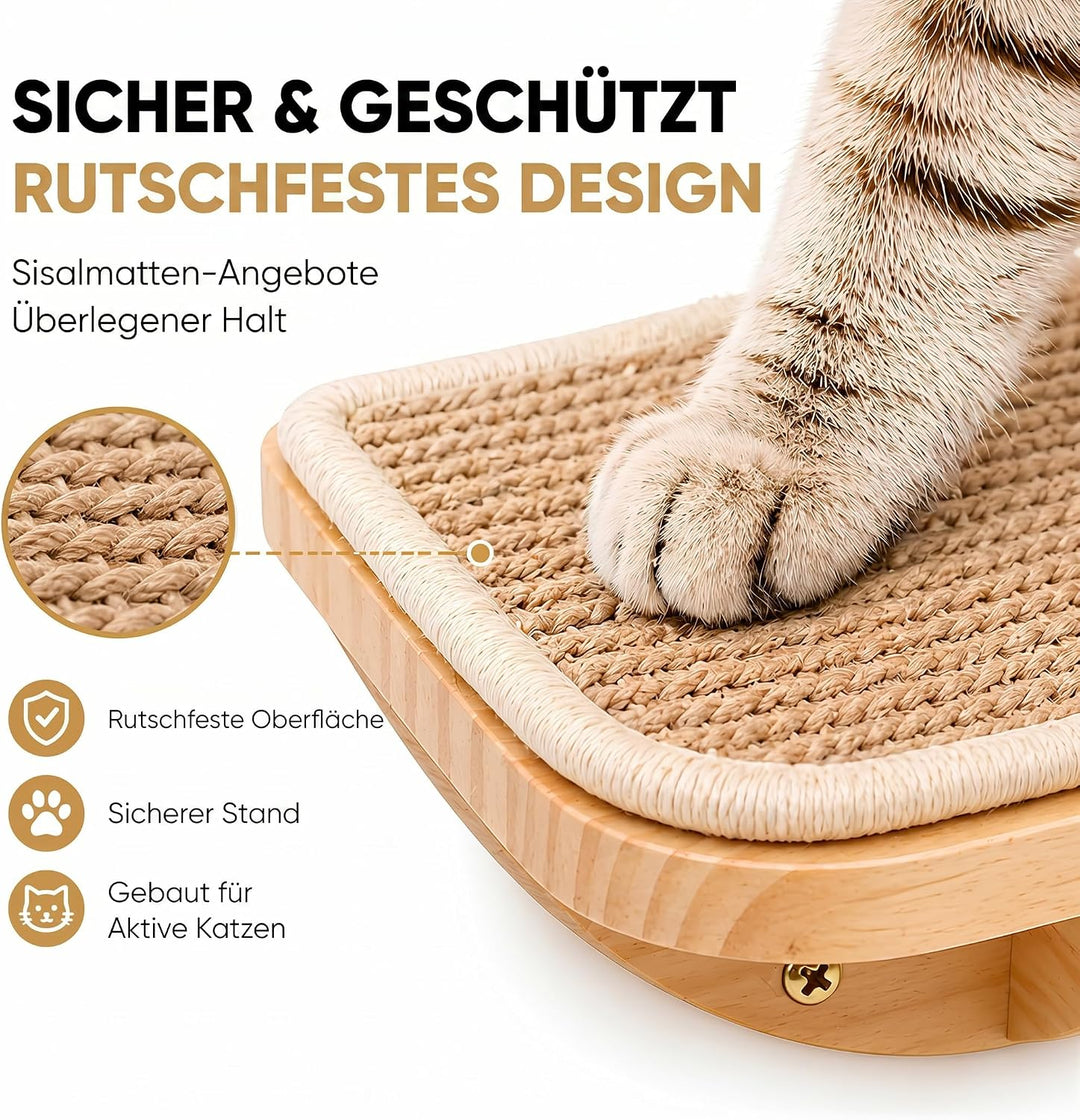 Katzentreppe Wand Set, Katzen Kletterwand mit 2 Stufen Quadratischer &amp; Gebogenen Plattformen, Wandmo