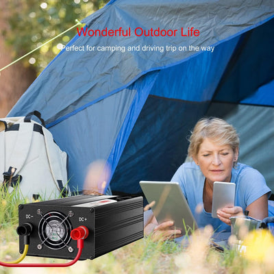 wechselrichter 12v auf 230v Reiner Sinus 600w 50HZ Spannungswandler mit Fernbedienung & Doppel-Digit