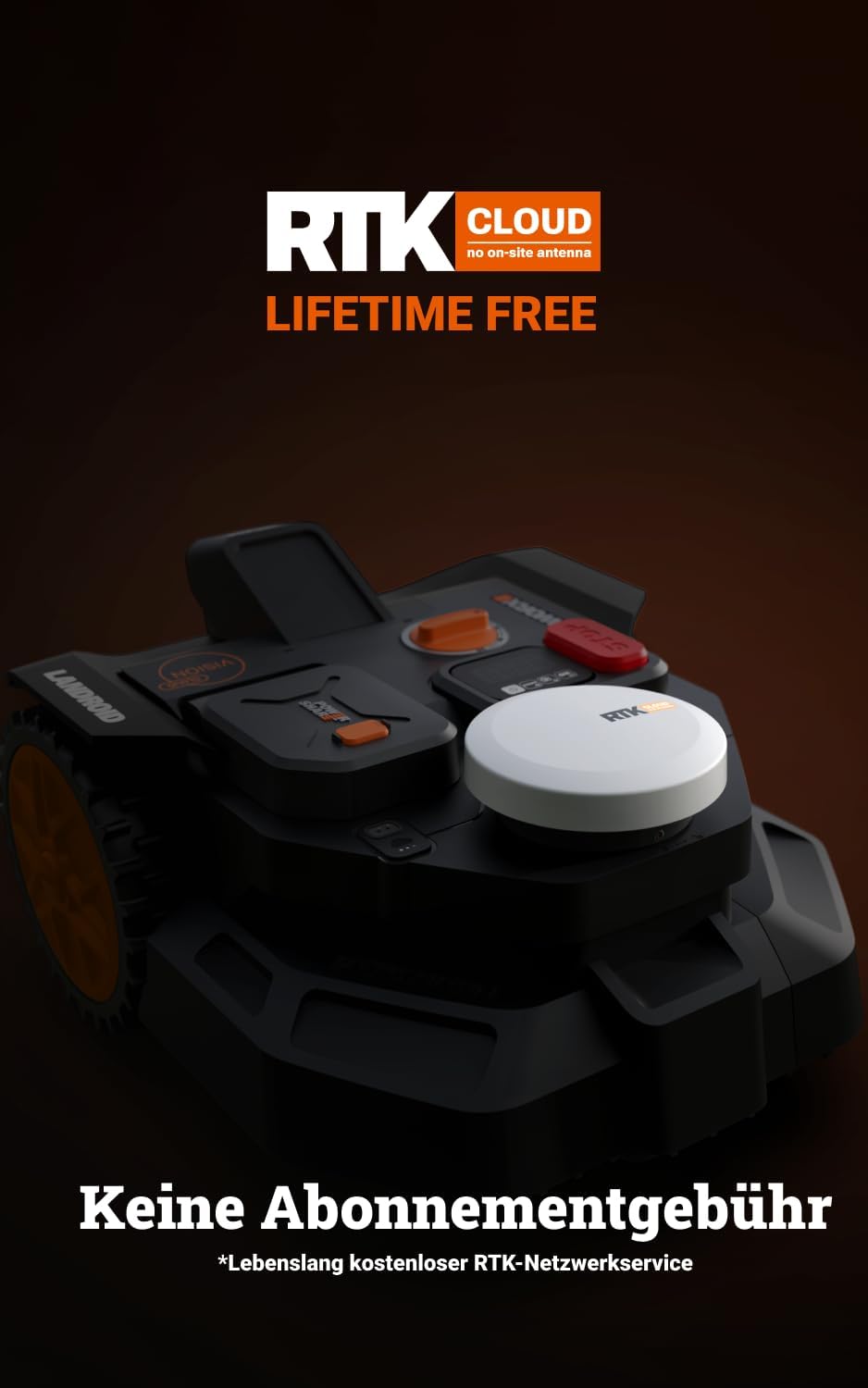 Worx Landroid Vision Cloud WR304E 2WD Mähroboter mit Garage, kabelloser Rasenmähroboter für bis zu 4