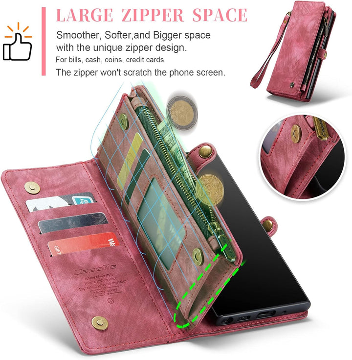 UFinetech 2-in-1 Luxus Samsung Galaxy Note 20 Hülle Case Tasche Magnetische Gute Flip Kartenfach Ket