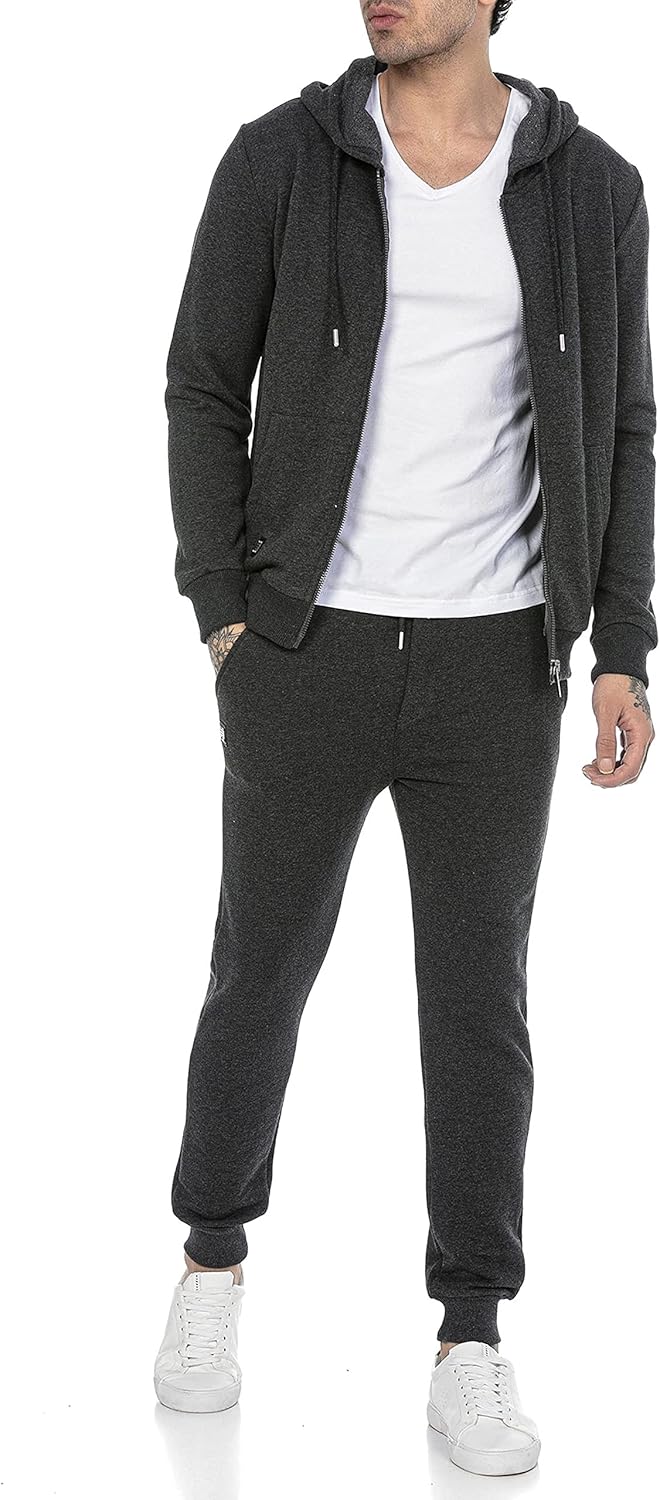 Redbridge Jogginganzug für Herren Jogger-Set Trainingsanzug Sweat Basic L Dunkelgrau, L Dunkelgrau