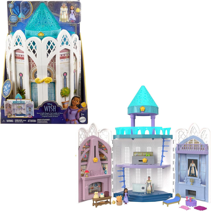 Disneys Wish Rosas Schloss Spielset, Puppenhaus mit 2 beweglichen Minipuppen, Sternenfigur und 20 Zu