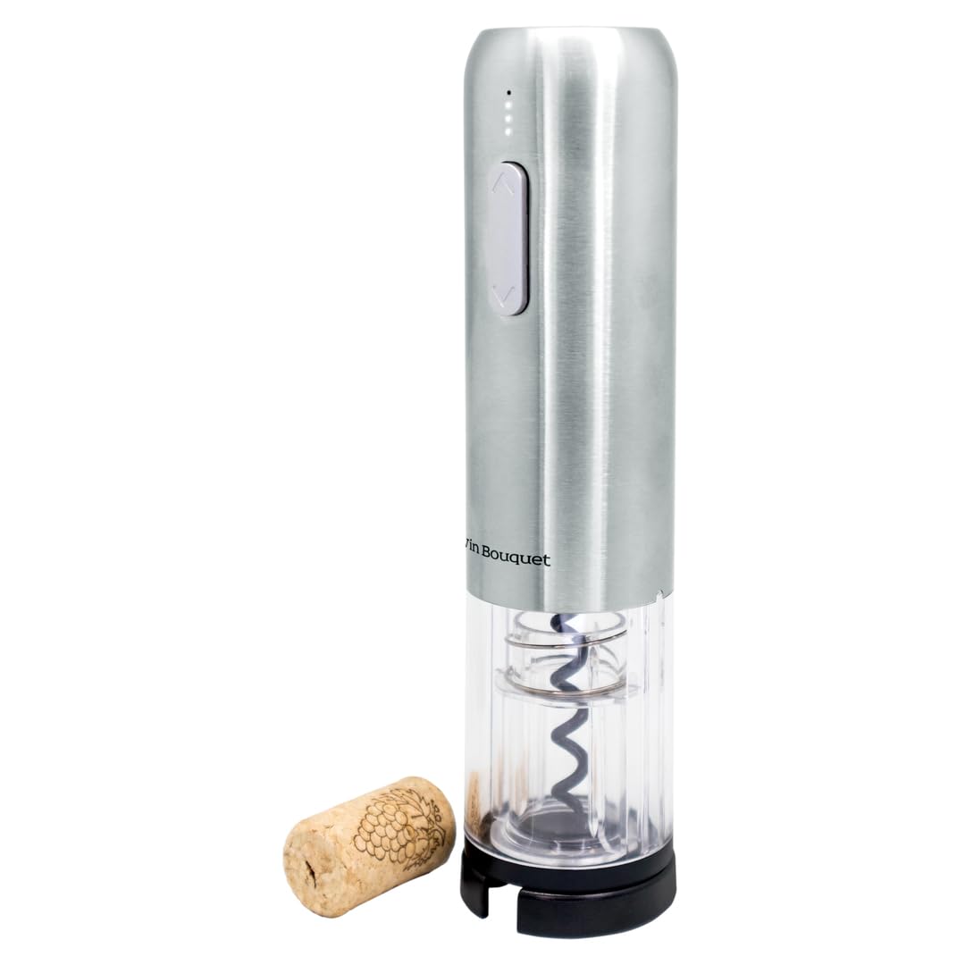 Vin Bouquet FID 004 - Elektrischer Korkenzieher Compact , einschliesslich Kapselschneider und Ladege