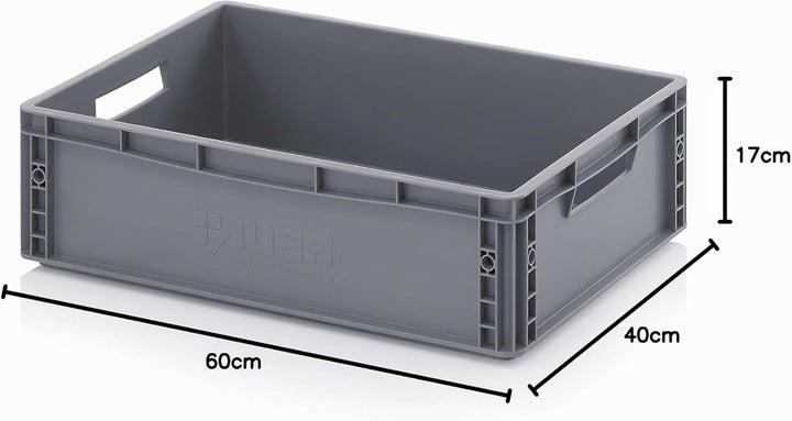 Auer Packaging Eurobehälter-Eurobox 60 x 40 x 17 cm Plastikbox 60x40x17 600x400x170 Stapelbox Lagerb