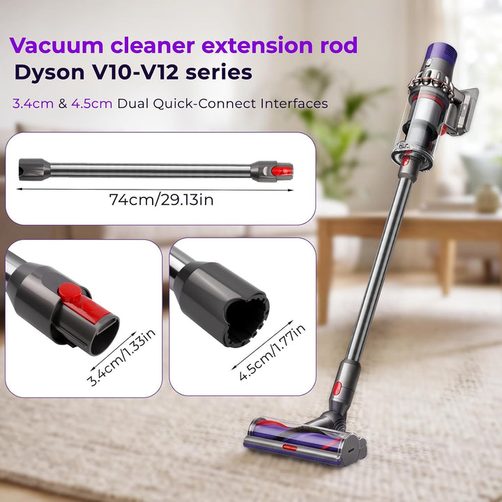 Verlängerungsrohr Kompatibel mit Dyson V12 Detect Slim / V10 Digital Slim, 74 cm Saugrohr aus Alumin