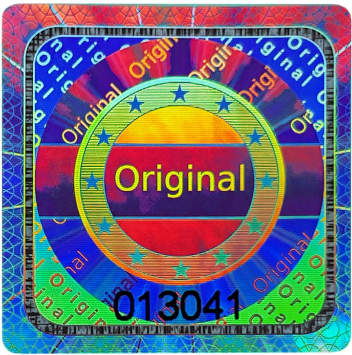 500 Stk - 3D Hologramm Original-Siegel mit Seriennummer - 25mm silber glänzend - Sicherheitssiegel,