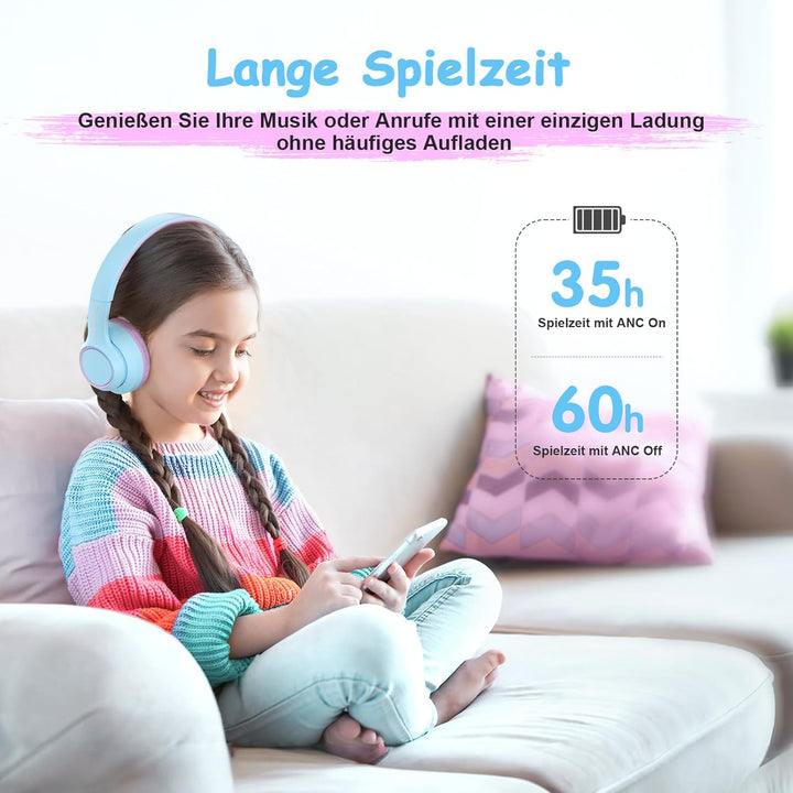 TONOSHARK Kinderkopfhörer Bluetooth | Bluetooth Kopfhörer Kinder | Noise Cancelling Kopfhoerer Kinde