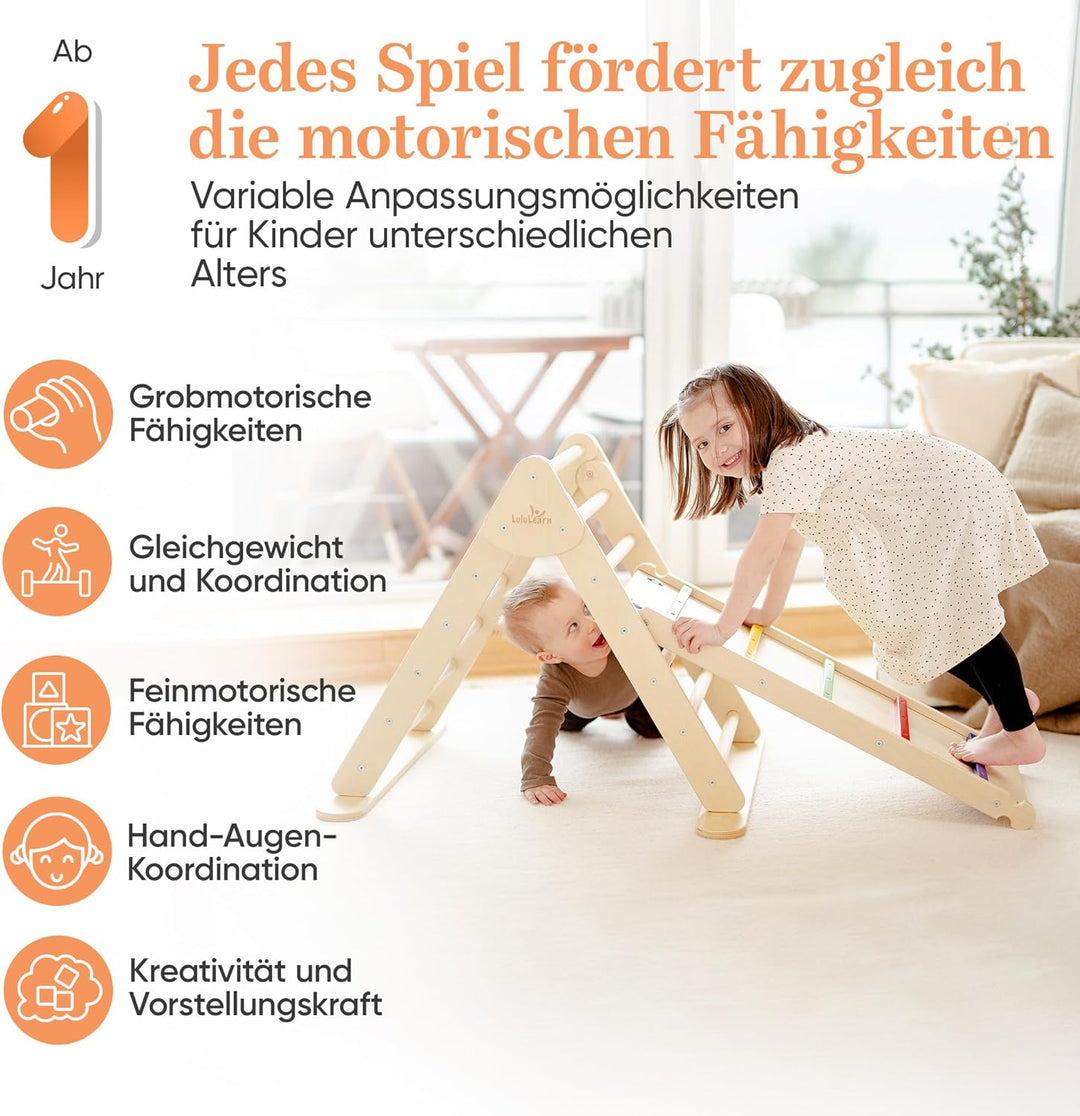 Lululearn® Kletterdreieck [Ultra-SICHER] - Ideal als Klettergerüst Indoor & Outdoor Spielzeug - Klet