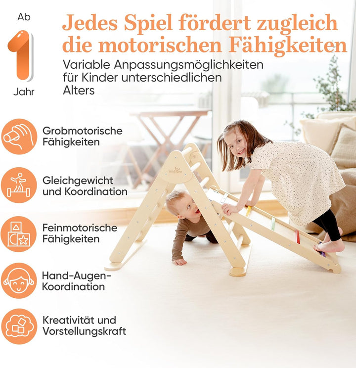 Lululearn® Kletterdreieck [Ultra-SICHER] - Ideal als Klettergerüst Indoor & Outdoor Spielzeug - Klet