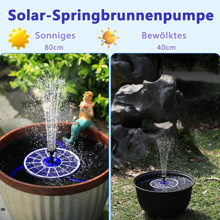 AISITIN Solarbrunnen für Draussen Verbessert, 3,5W Solar Schwimmender Fontäne Pumpe mit Verschiedene
