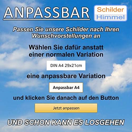 SCHILDER HIMMEL anpassbares Ausfahrt Einfahrt freihalten Schild 59x42cm Kunststoff mit Klebestreifen