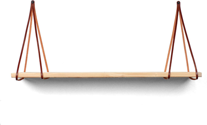 Brute Strength - Regalträger leder - Geteilte Linien - Cognac - 6 Stück - Regalstützen - Wandstützen