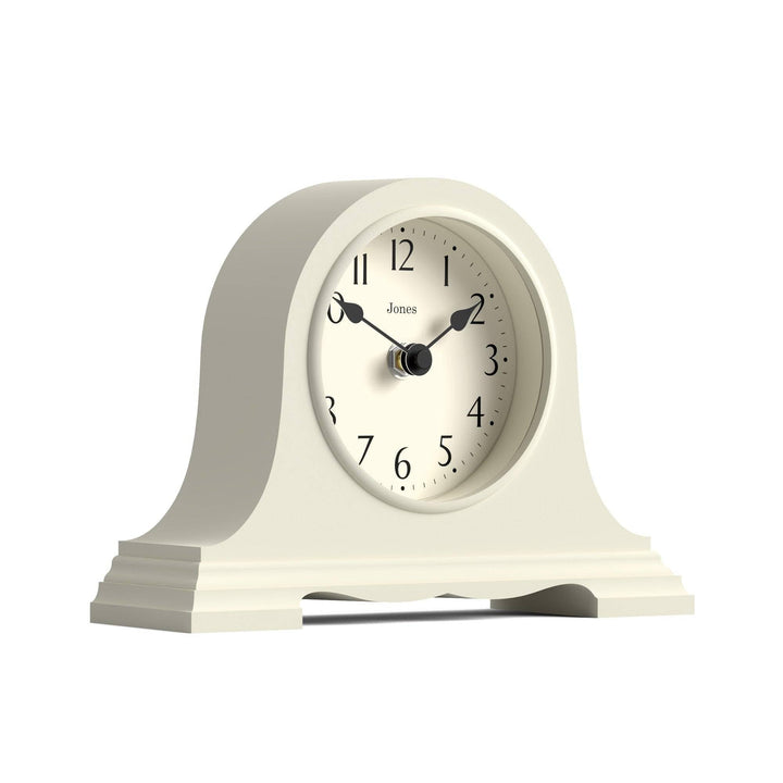 JONES CLOCKS® Speakeasy Tischuhr | Klassisches Napoleon Hut Desig | Hellcreme | Zeitgenössischer kla