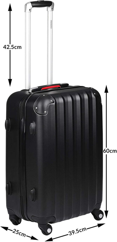 Monzana® Koffer Baseline Handgepäck ABS Hard Case Gehäuse gummierte Rollen Teleskopgriff Zahlenschlo