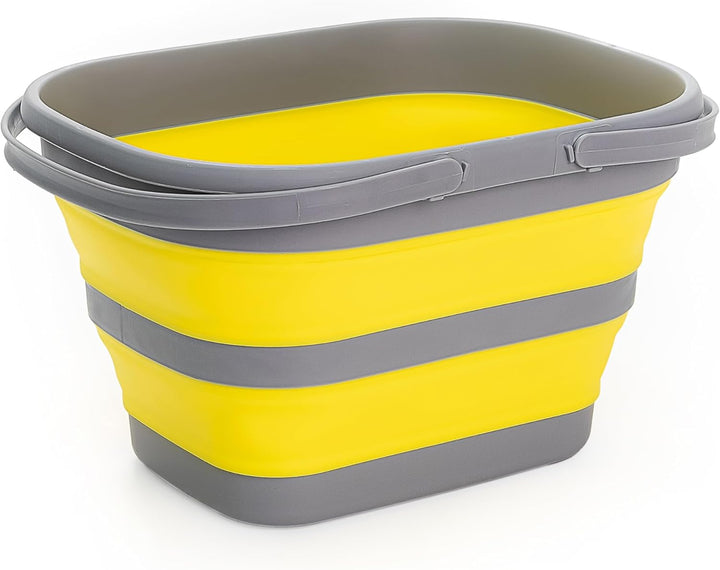 SAMMART 17L Faltbarer Korb mit Griff – Tragbarer Outdoor-Picknickkorb/Krater – Faltbare Einkaufstasc