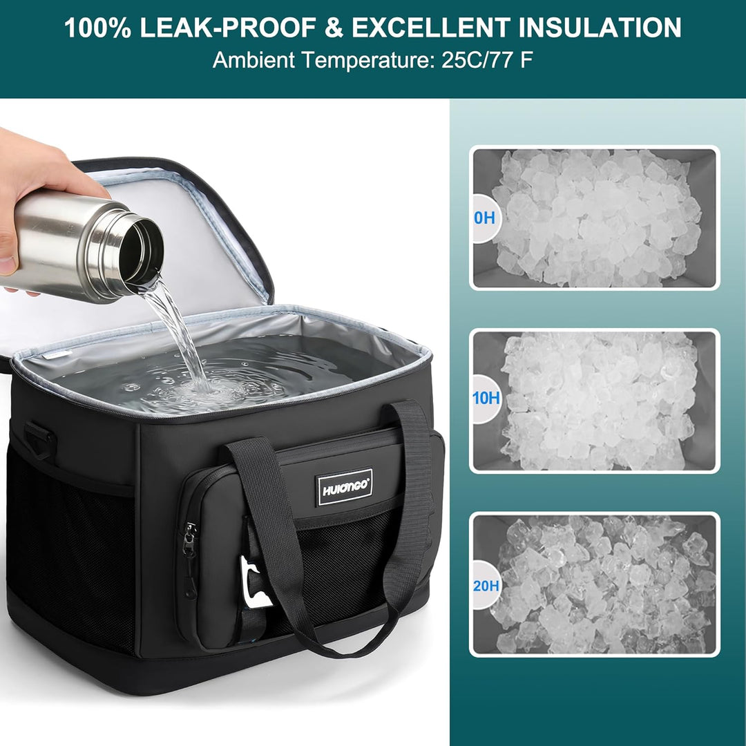Hulongo Kühltasche, 30 L grosse isolierte Kühltasche, wasserdichte Thermotasche für Picknicks, ausla