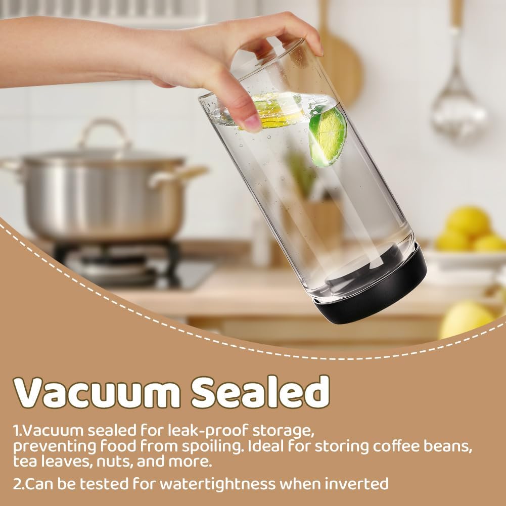 Kaffeedose Luftdicht Glas, 1.8L Kaffeebhnen Behälter, Vorratsdose mit Vakuumdeckel und Aromaverschlu